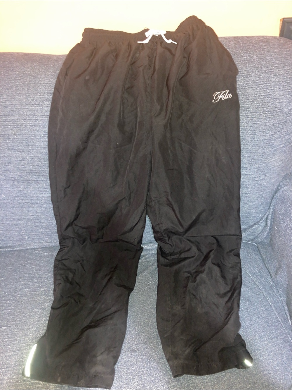 Fila mens Black splash pants with White Drawstring